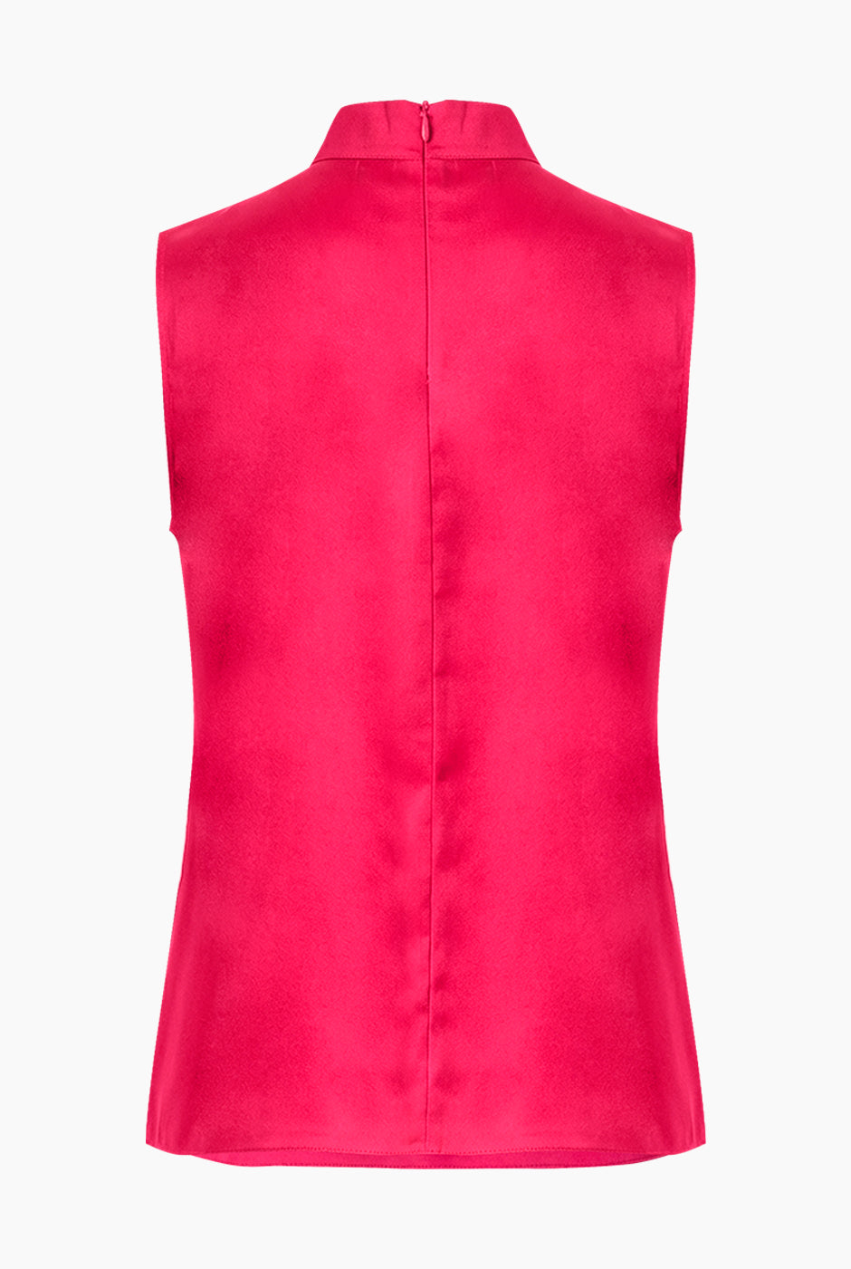 Blusa fucsia sin mangas con cuello lazo de Ivonne