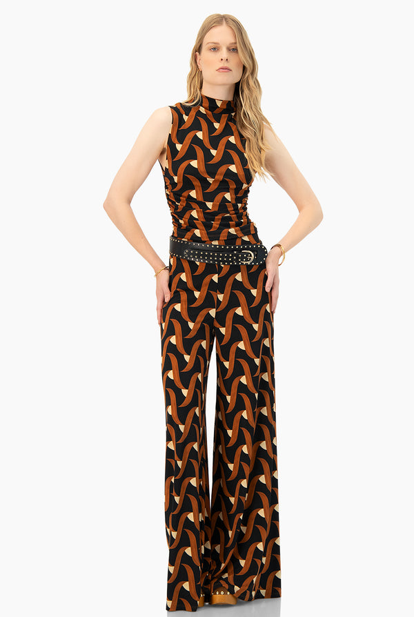 Blusa estampada fruncida