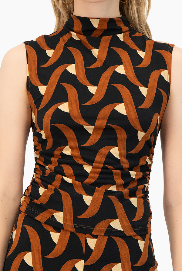 Blusa estampada fruncida