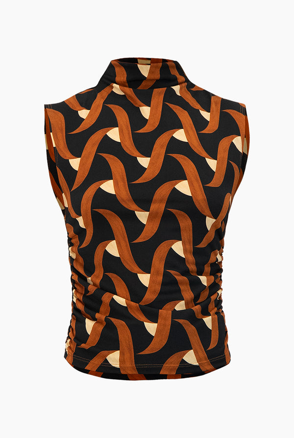 Blusa estampada fruncida