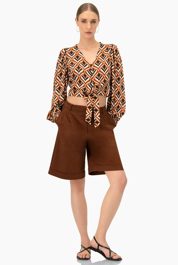 Blusa de amarre escote en V