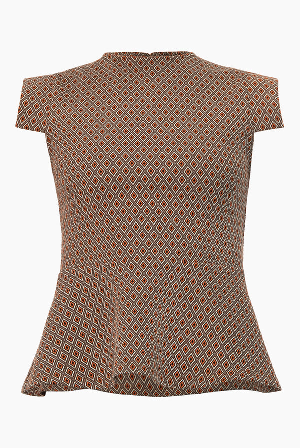 Blusa peplum de manga simulada