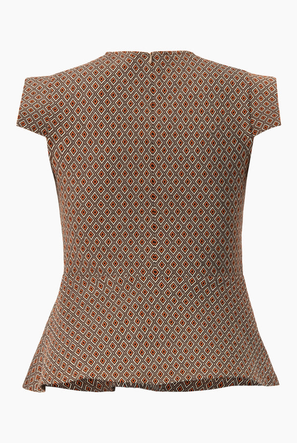 Blusa peplum de manga simulada