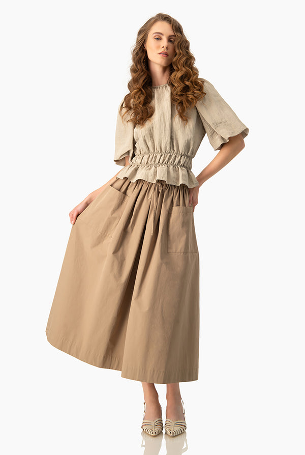 Blusa de manga globo corta