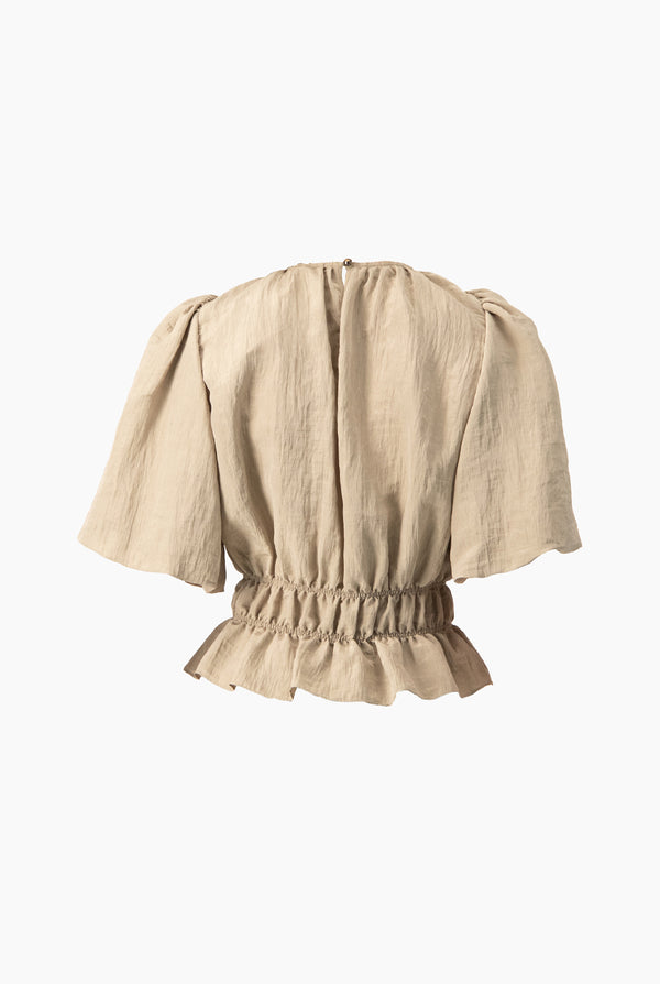 Blusa de manga globo corta