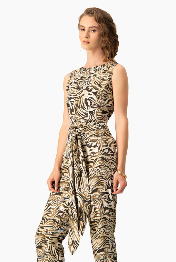 Blusa estampada sin mangas