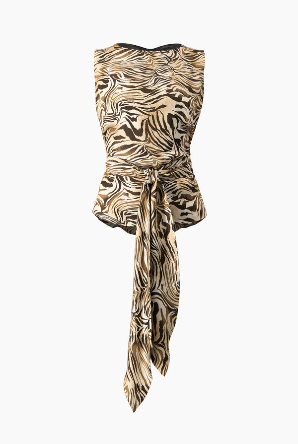 Blusa estampada sin mangas