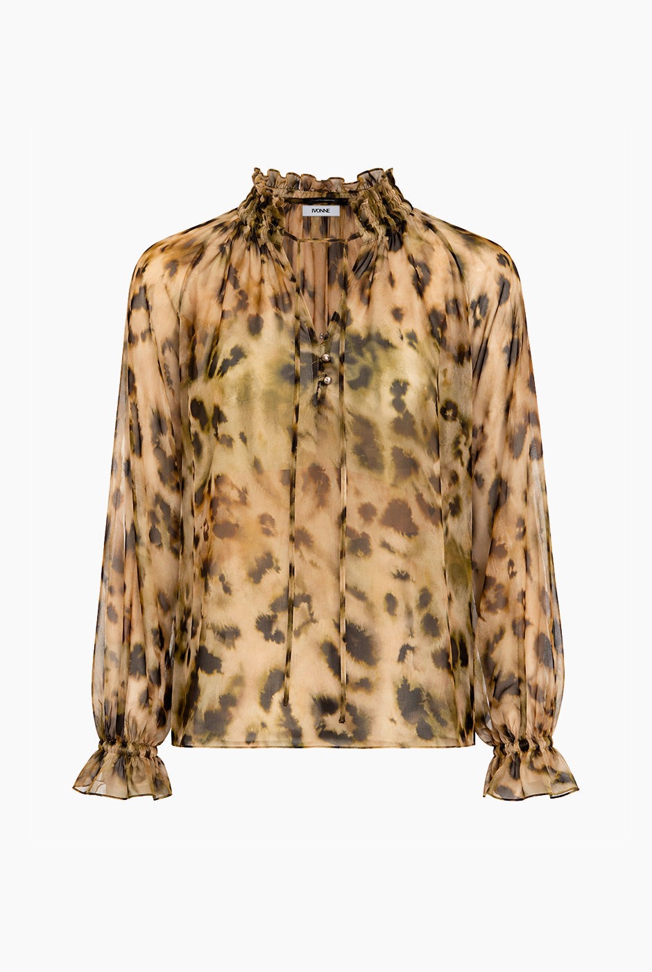 Blusa cuello alto y escote en V