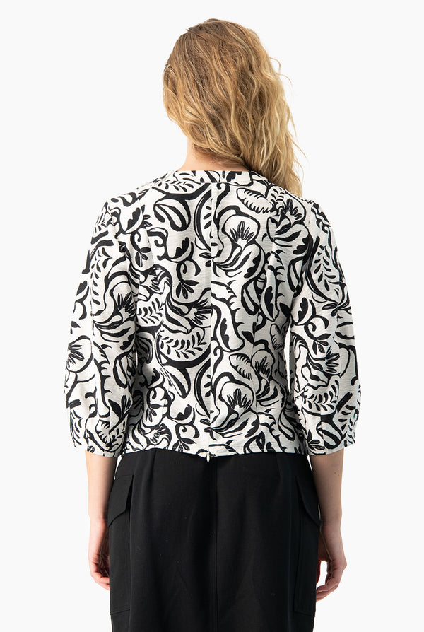 Blusa recta manga 3/4