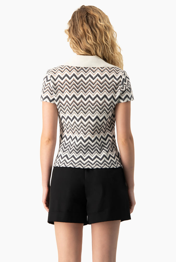 Blusa tejida manga corta