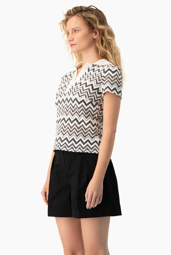 Blusa tejida manga corta