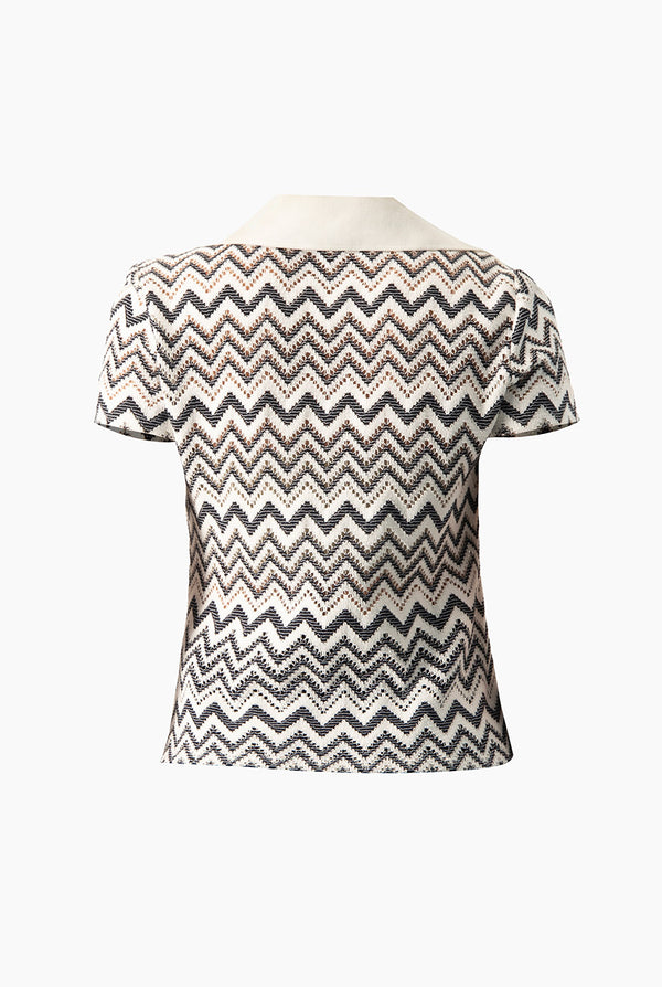 Blusa tejida manga corta