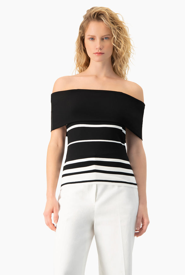 Blusa escote bardot