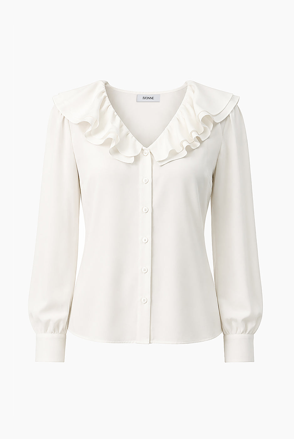 Blusa escote en V con volante