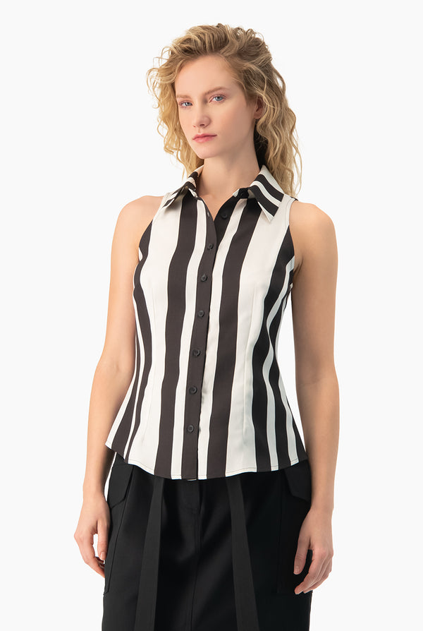 Blusa sin mangas camisera