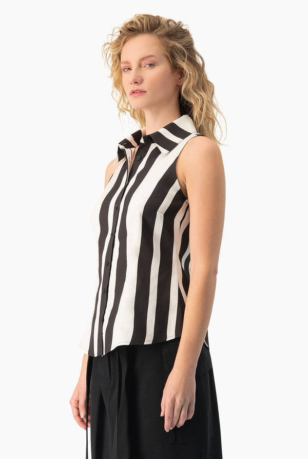 Blusa sin mangas camisera