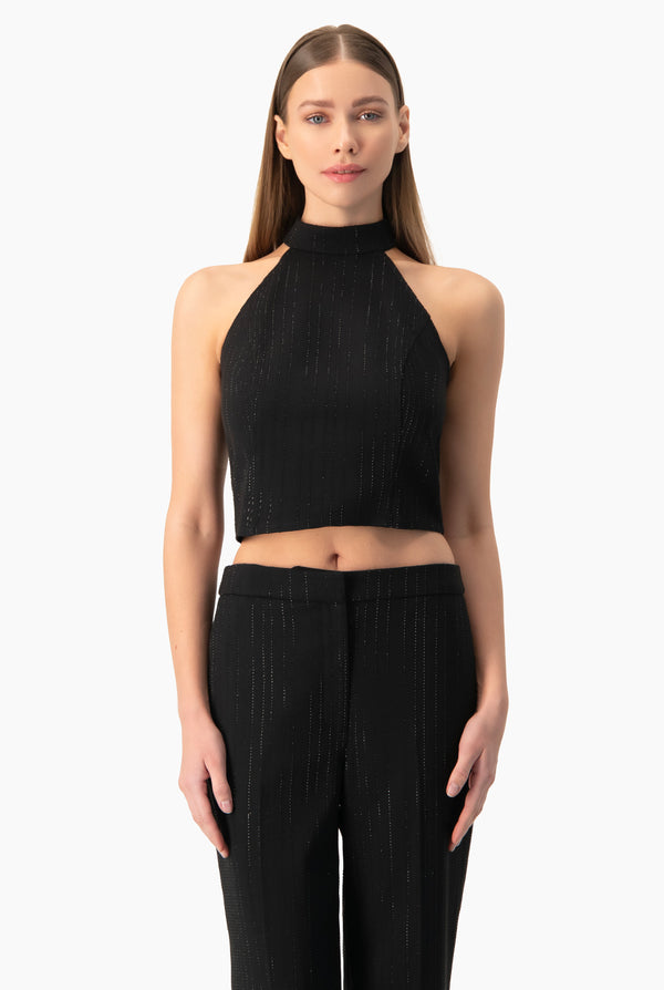 Top corto de cuello halter