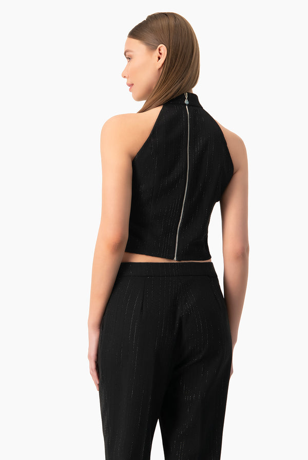 Top corto de cuello halter