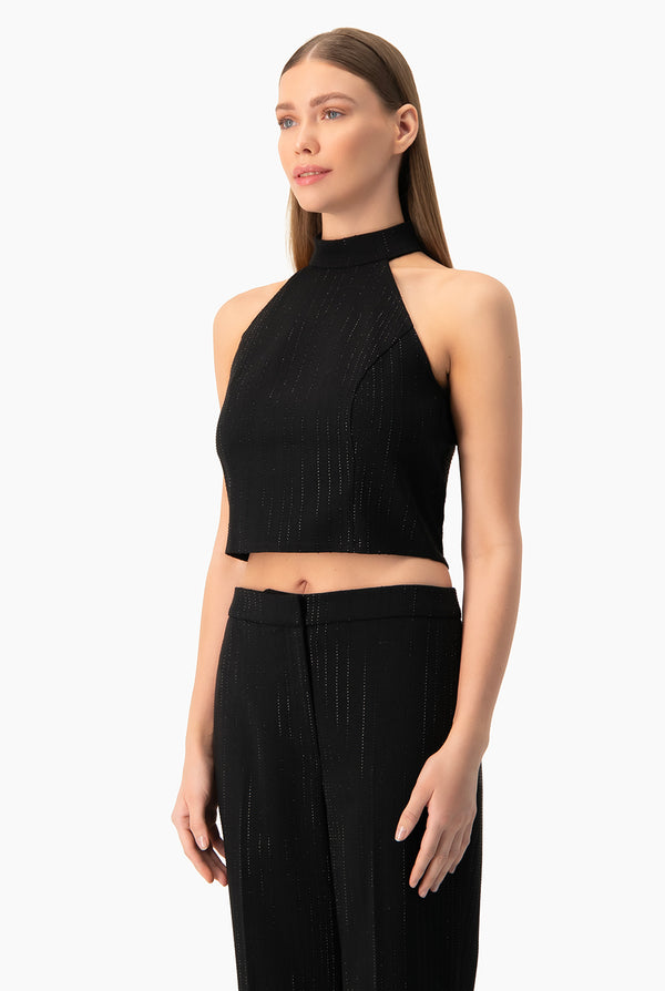 Top corto de cuello halter
