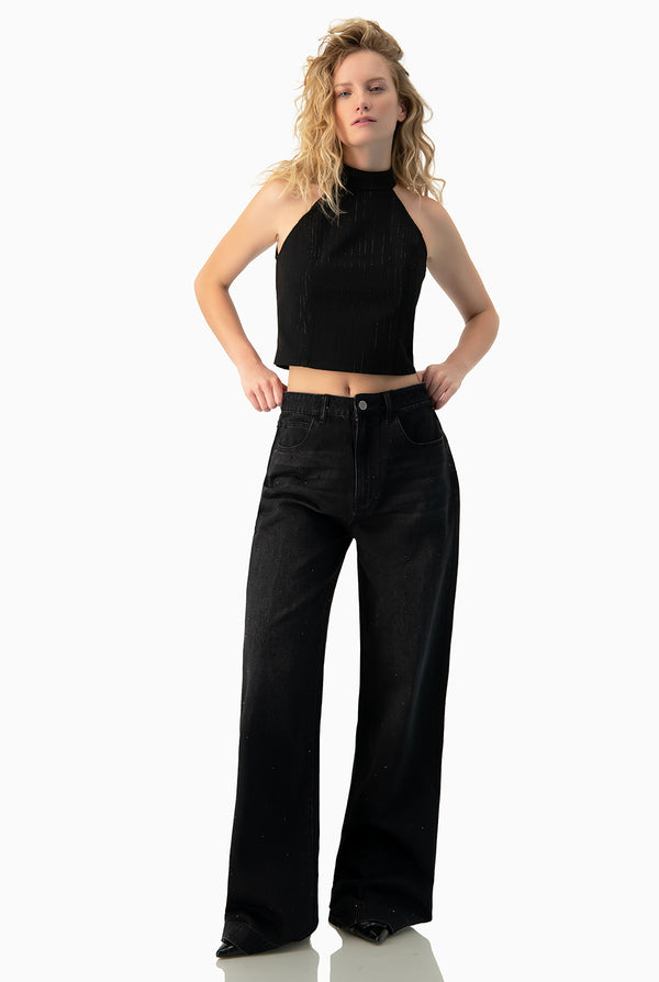 Top corto de cuello halter