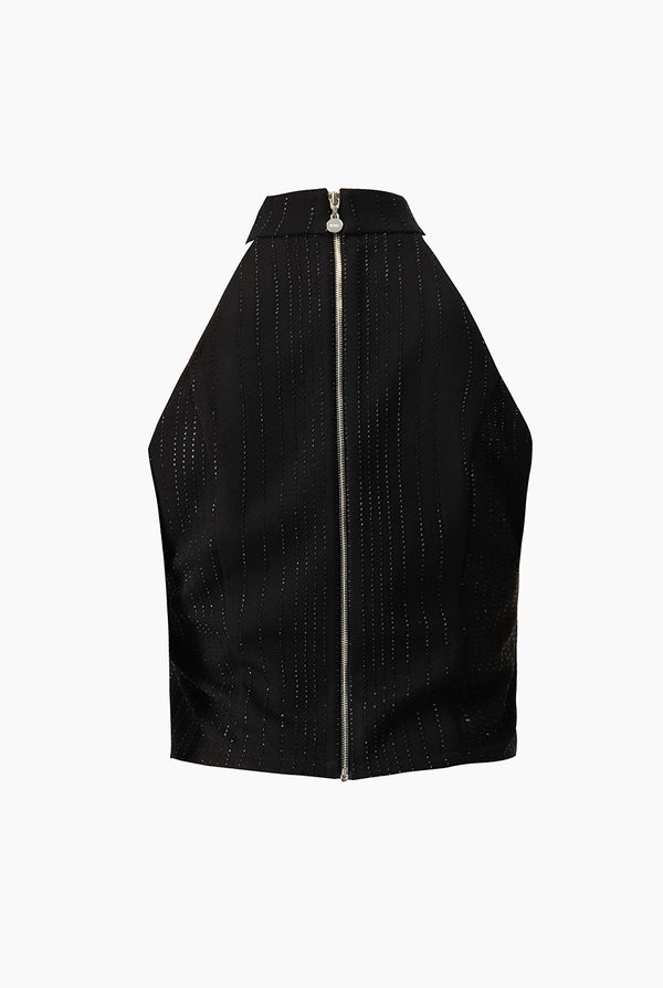 Top corto de cuello halter