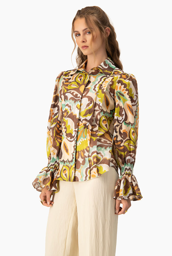 Blusa camisera manga larga