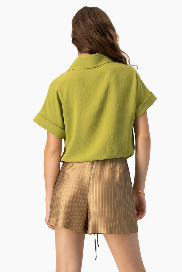 Blusa camisera de amarre