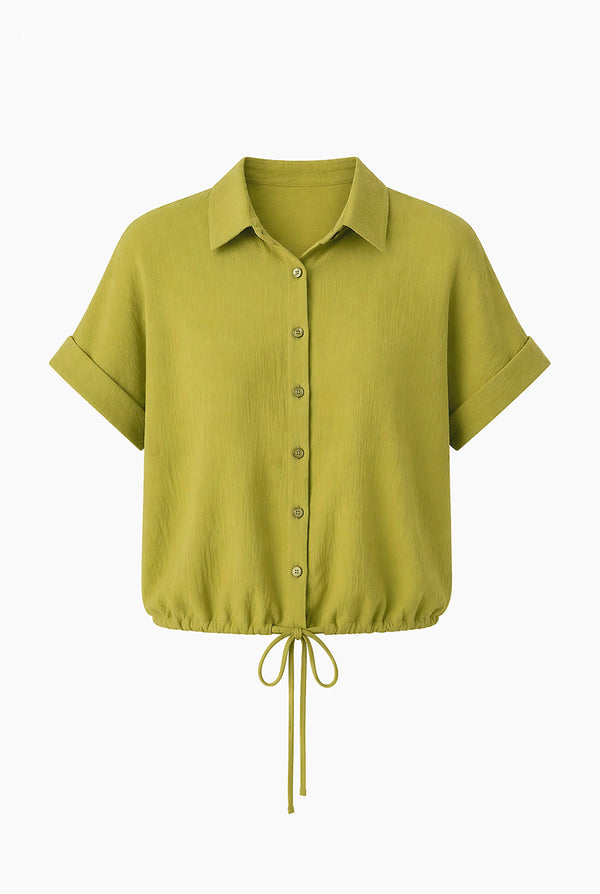 Blusa camisera de amarre