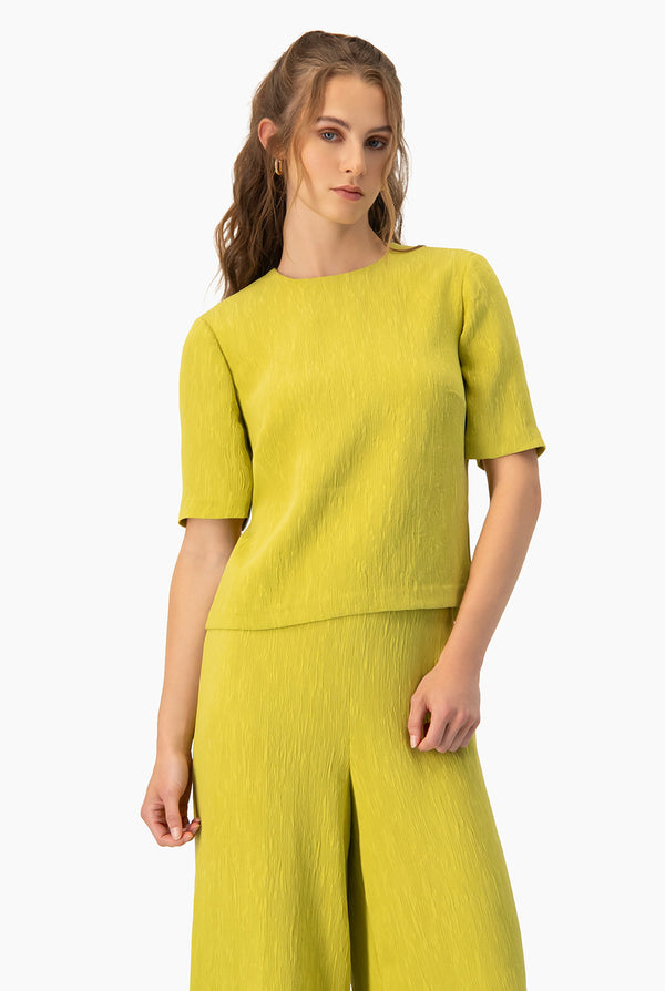 Blusa recta de cuello redondo