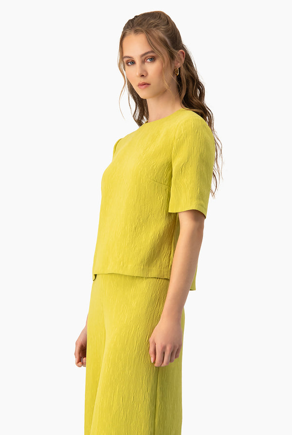 Blusa recta de cuello redondo
