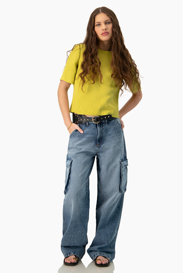 Blusa recta de cuello redondo