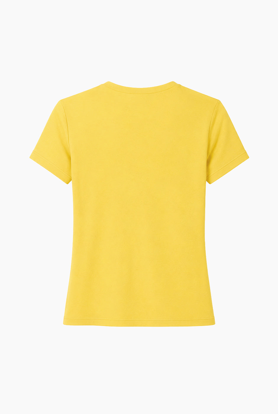 Playera básica amarilla de manga corta y cuello redondo