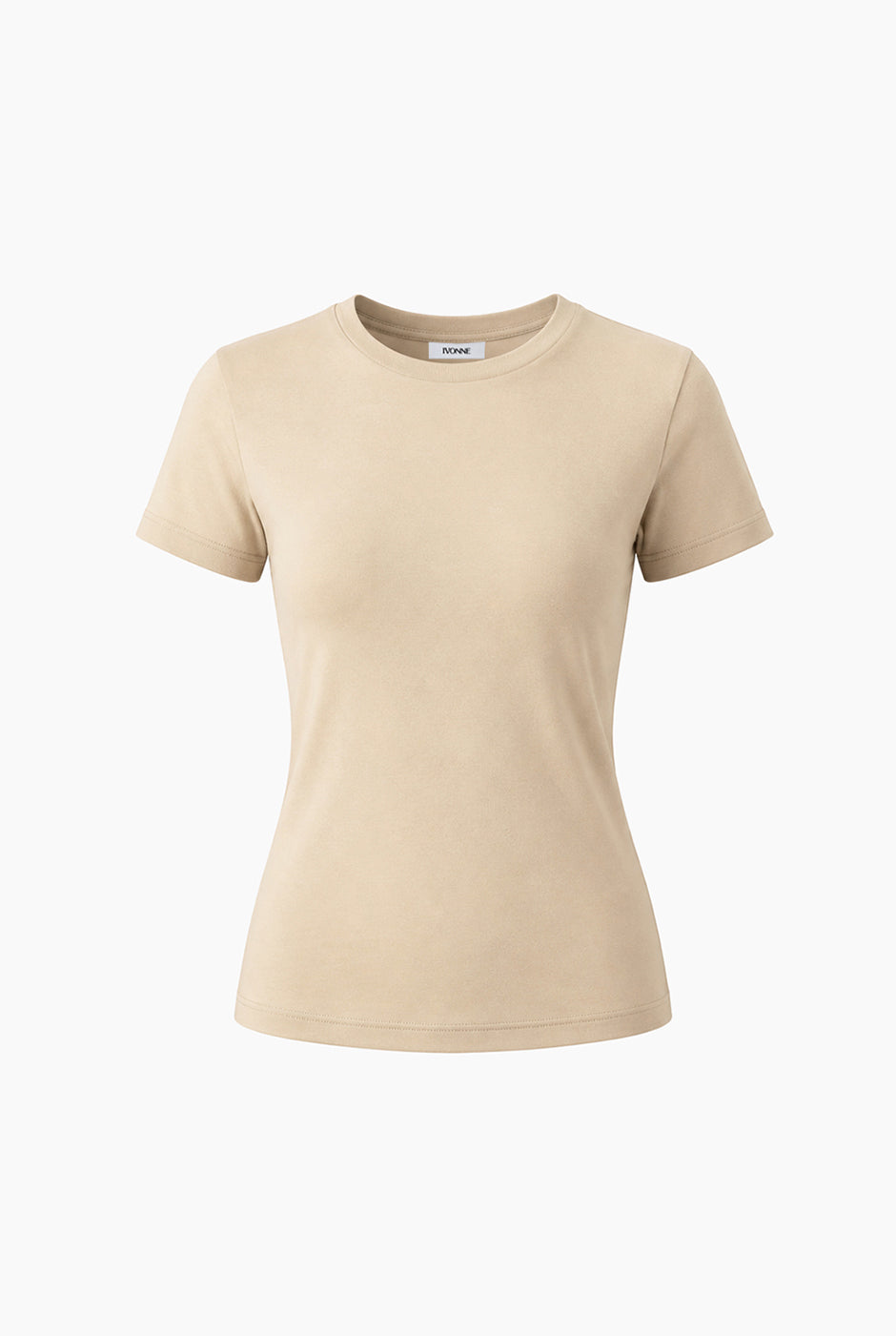 Playera básica beige manga corta