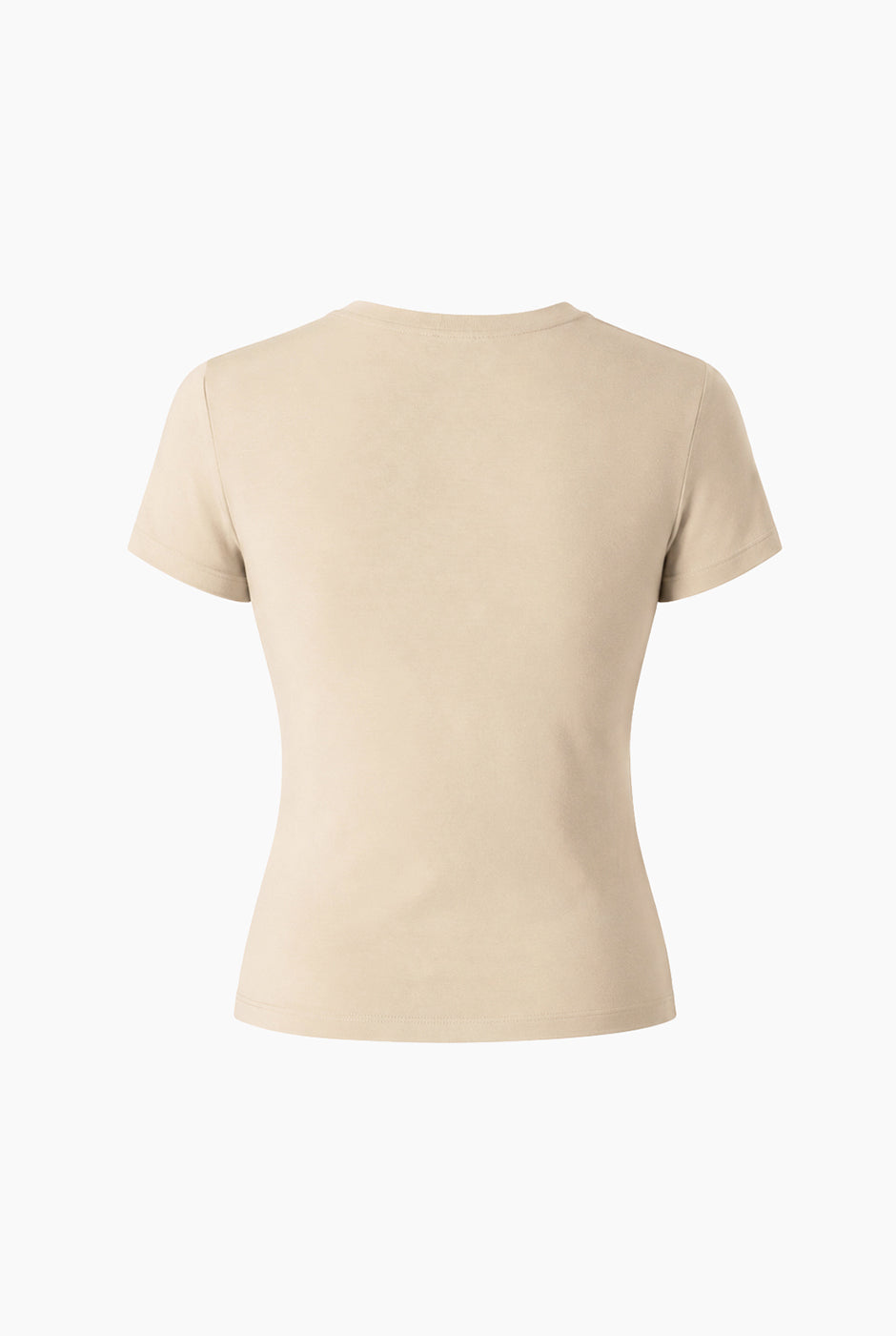 Playera básica beige manga corta