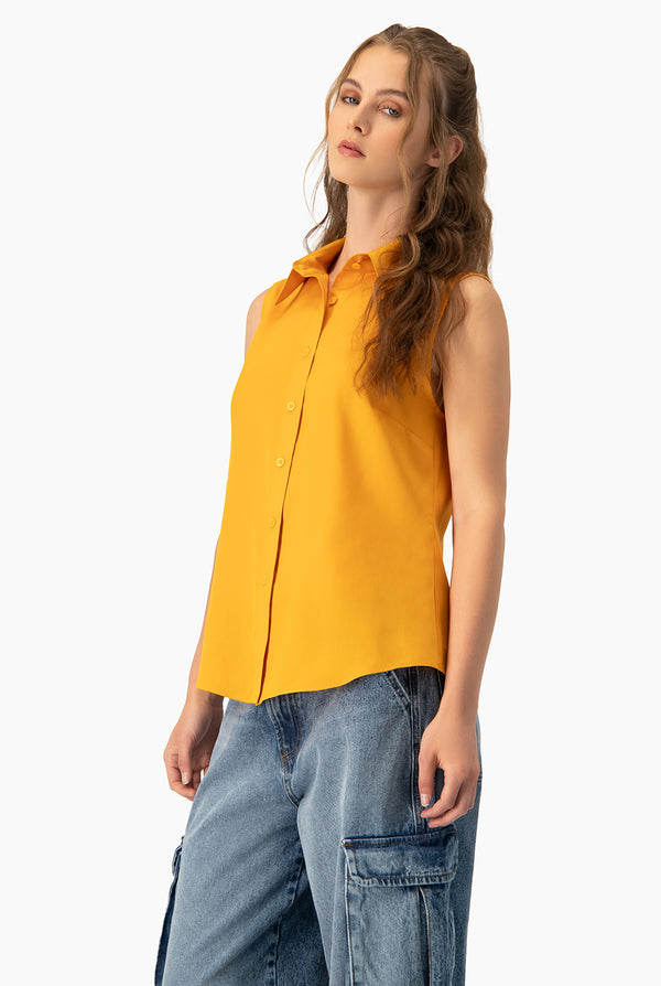 Blusa lisa camisera sin mangas