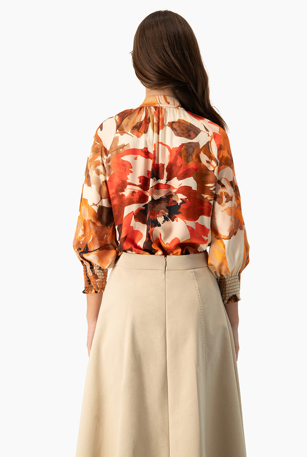 Blusa Ivonne manga 3/4 con smock