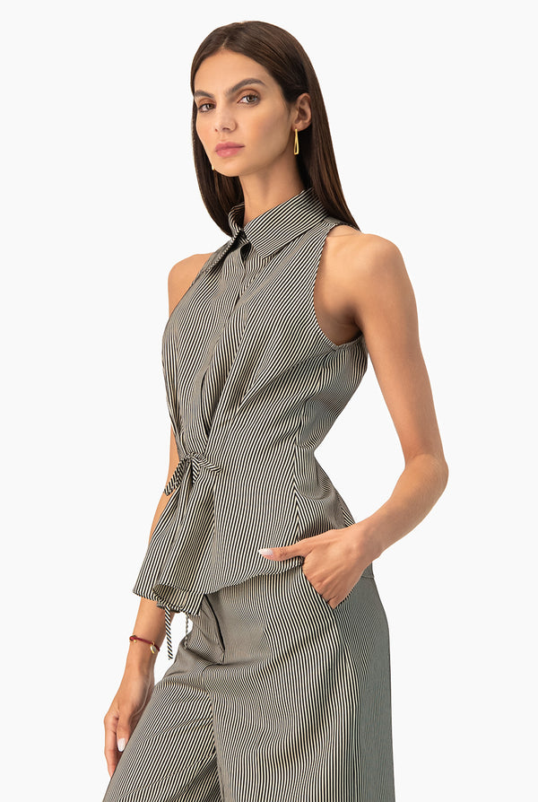 Blusa Ivonne rayada con cinta