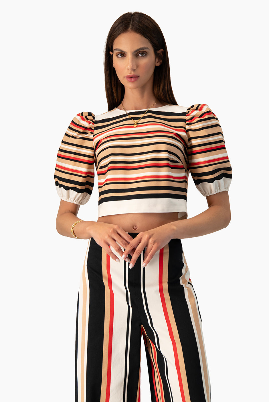 Blusa Ivonne estampada multicolor con mangas 3/4