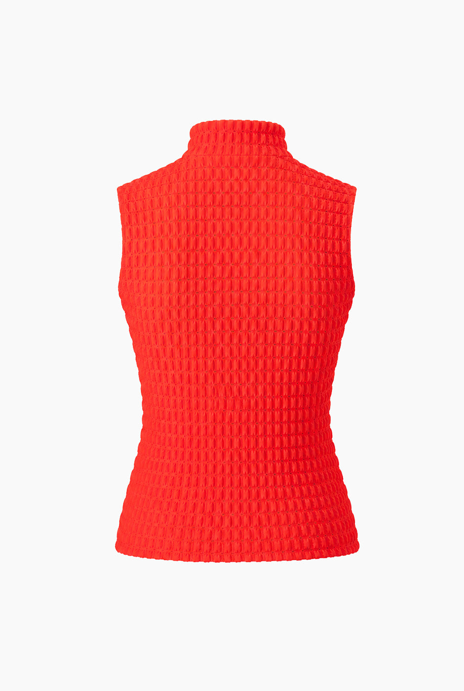Blusa Ivonne tejida roja sin mangas y cuello alto