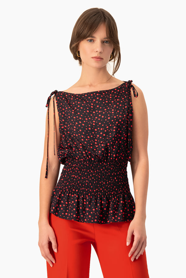 Blusa Ivonne con lazo en hombros