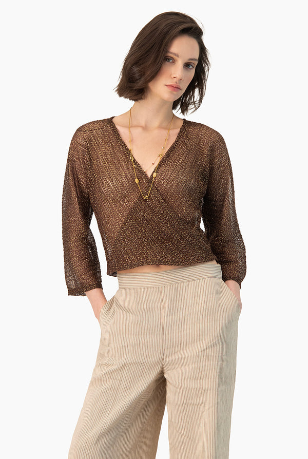 Blusa tejida Ivonne con escote V