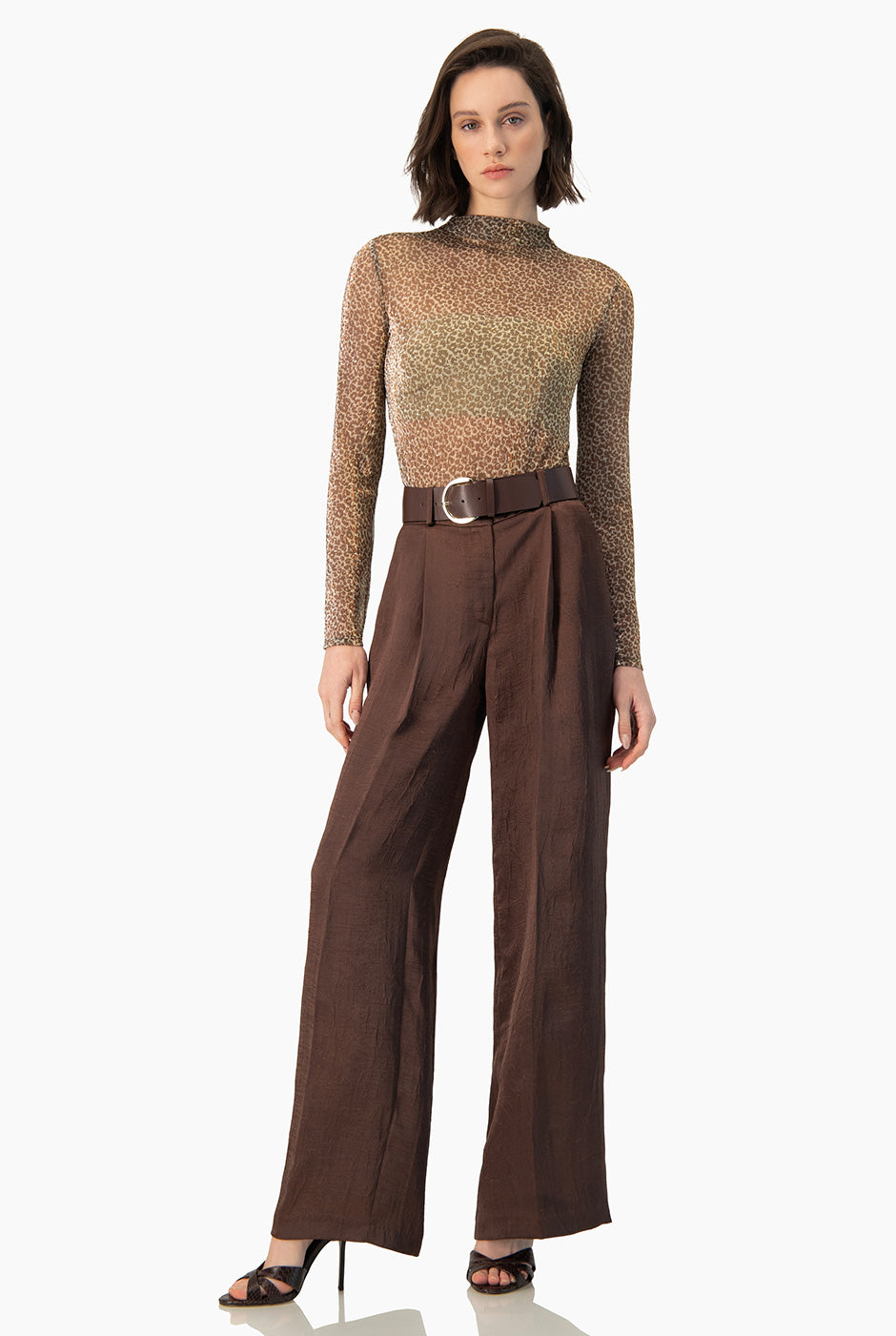 Body Ivonne estampado animal print con mangas largas