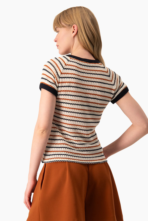 Blusa Ivonne tejida de manga corta