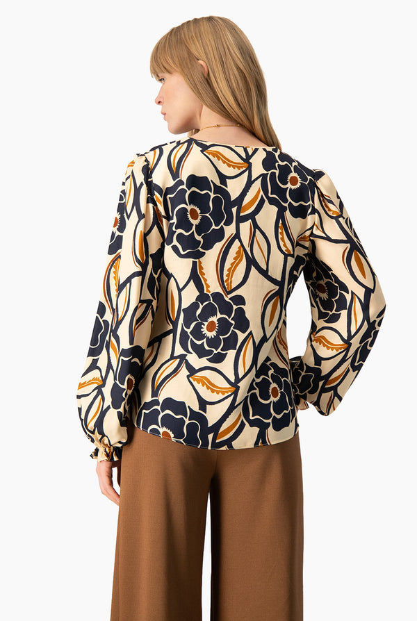 Blusa Ivonne estampada manga larga