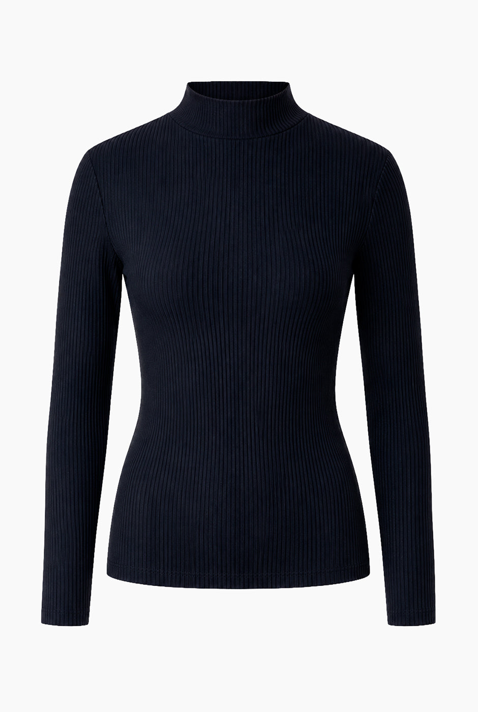 Blusa Ivonne azul marino de manga larga y cuello alto
