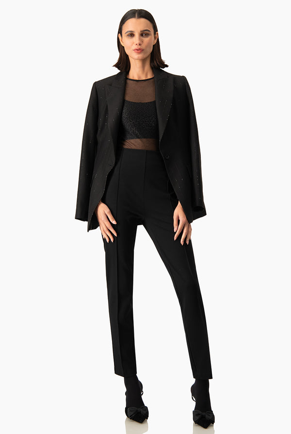 Blusa Ivonne negra cuello redondo