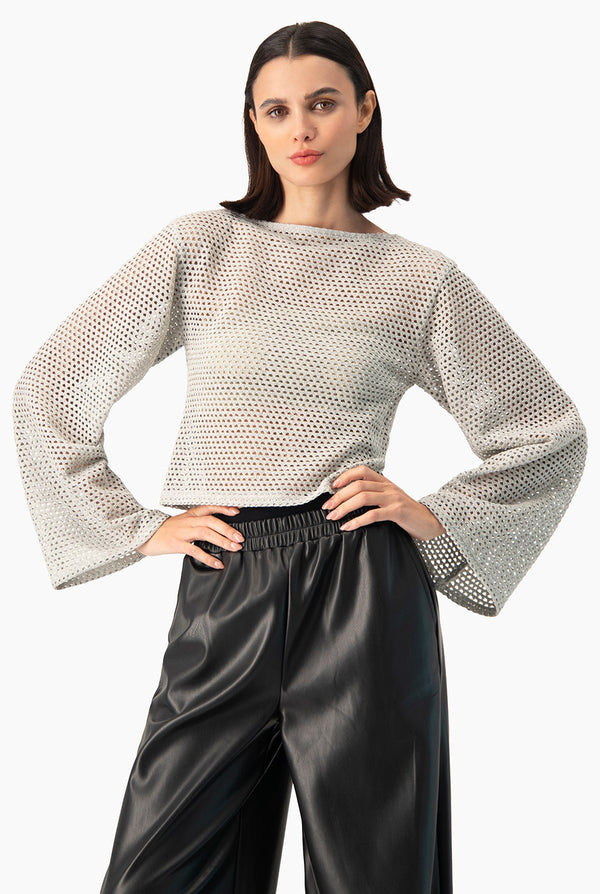 Blusa Ivonne corta de manga larga