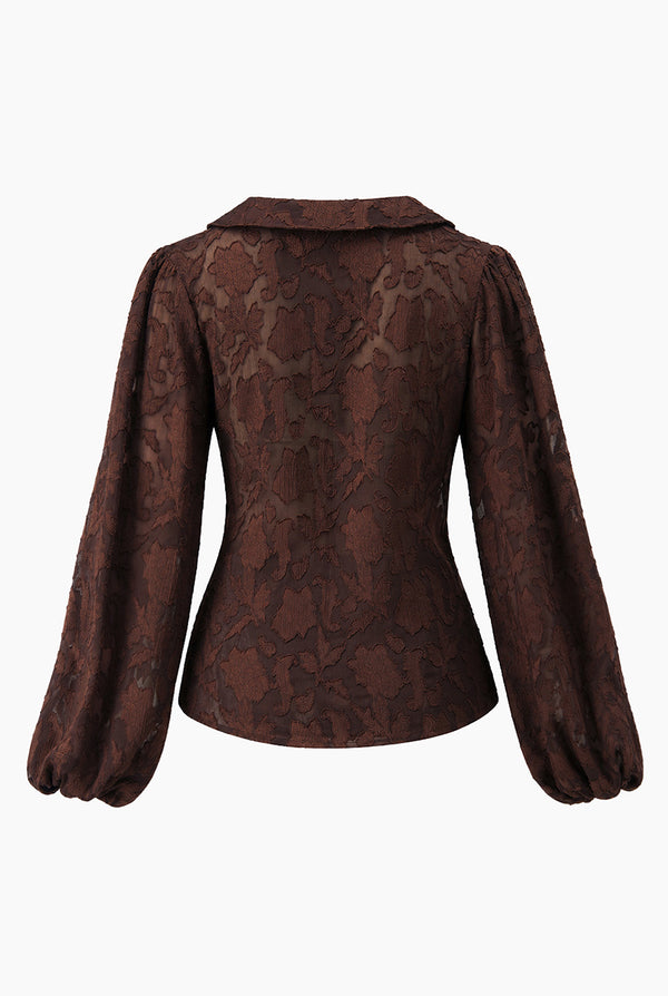 Blusa Ivonne manga abullonada
