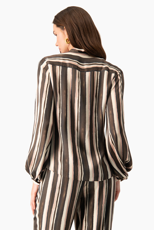 Blusa Ivonne larga cuello mao