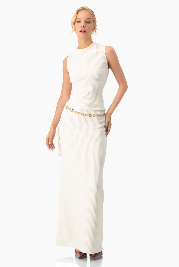 Falda larga con cierre trasero